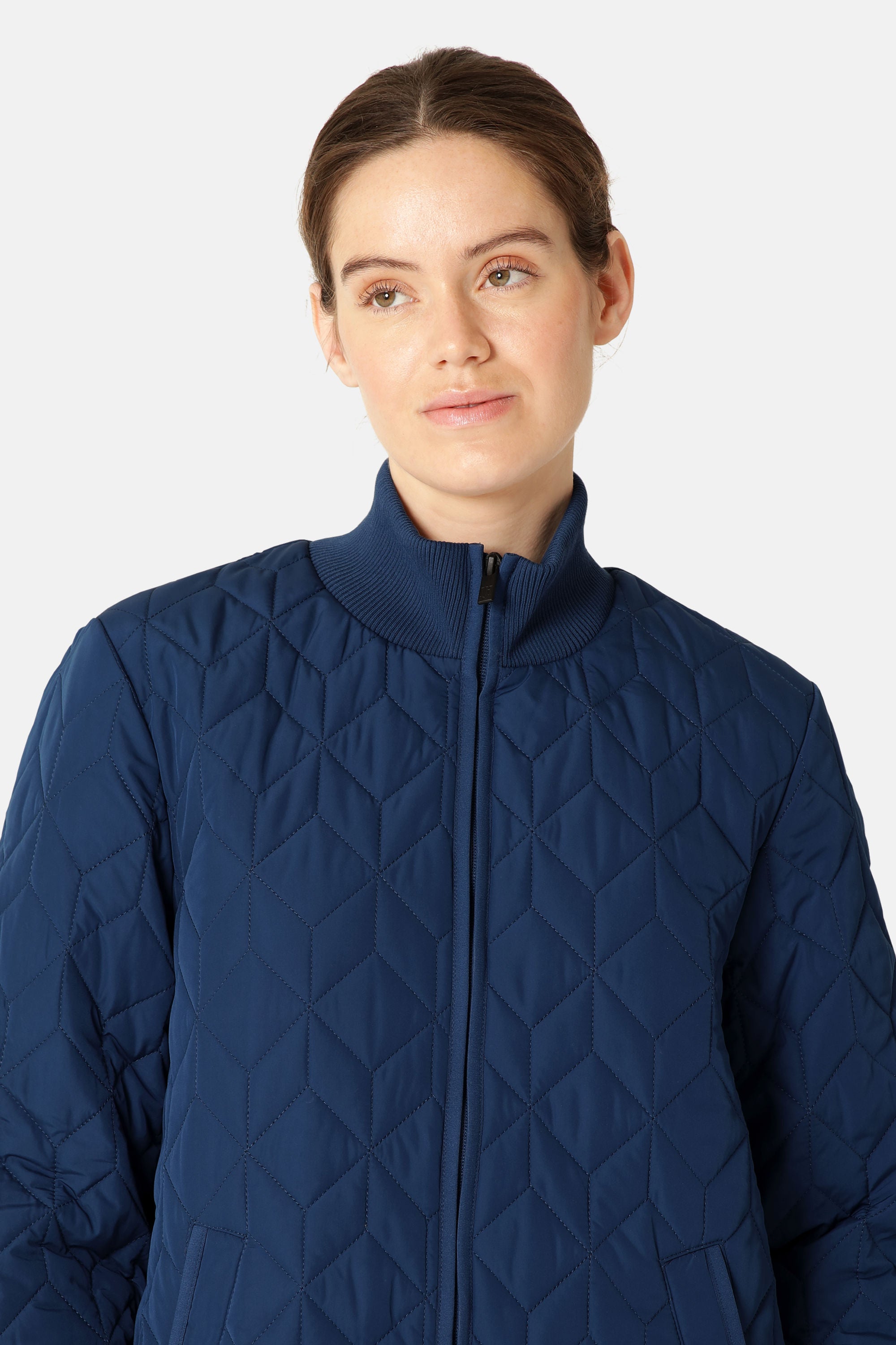 Long Padded Quilt Jacket - Estate Blue